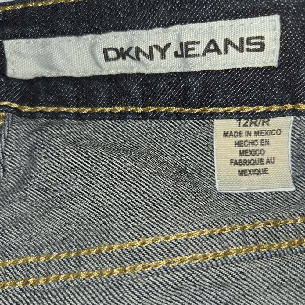 DKNY Jeans Soho Bootcut Dark Wash Mid Rise‎ Denim Blue Womens Size 12 - Picture 3 of 5